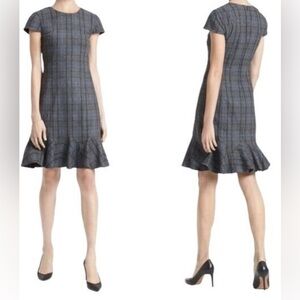 Banana Republic Gray and Blue Checkered Mini Dress